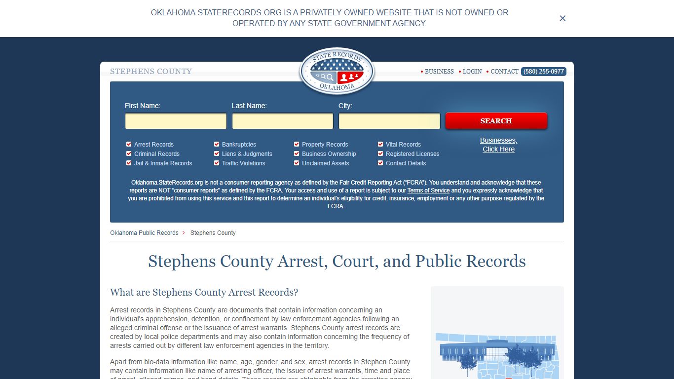 Stephens County Arrest, Court, and Public Records