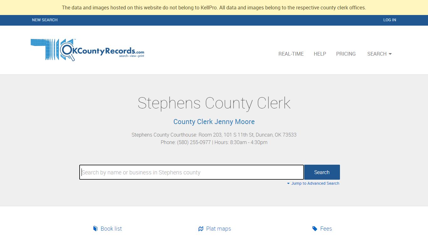 Stephens County - County Clerk Public Land Records for Oklahoma